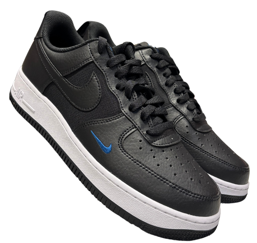 Nike Airforce 1 Black White Blue Mini Swoosh