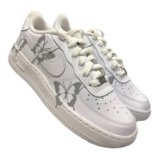 Nike Airforce 1 White Butterfly Custom GS (Uk4)