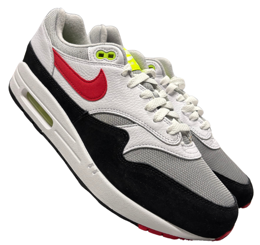 Nike Air Max 1 Black Grey Red Swoosh